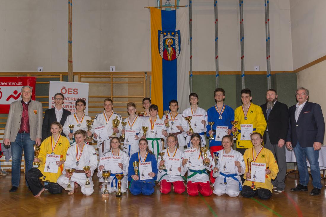 Die erfolgreichen Sportler bei den Kärntner Meisterschaften im Judo U16+U18+U21