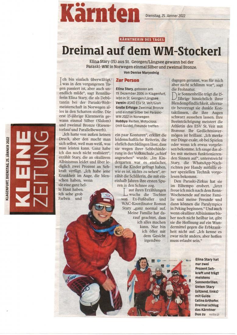 Bericht in der Kleinen Zeitung Bericht in der Kleinen Zeitung
