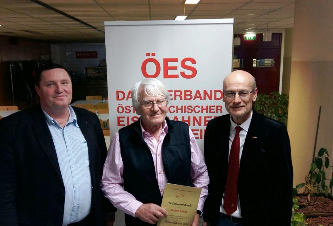 v.l. Präsident Gruber, Rudolf Scharl, Vizepräsident Hörmann
